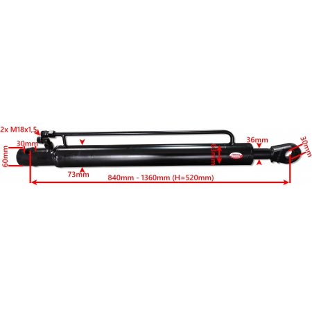 SIŁOWNIK HYDRAULICZNY SKOK 520 CHWYTAK BEL